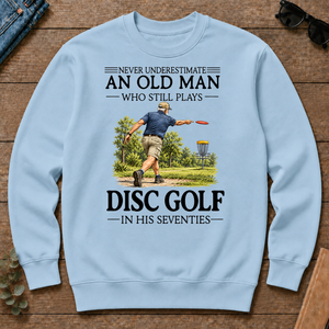 An Old Man Who Still Plays Disc Golf In His Seventies - light-blue - CS2D-LightBlue