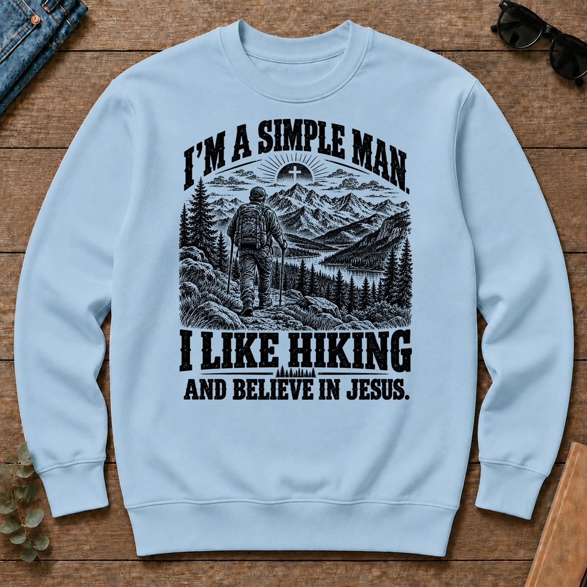 I like Hiking Believe In Jesus - light-blue - CS2D-LightBlue