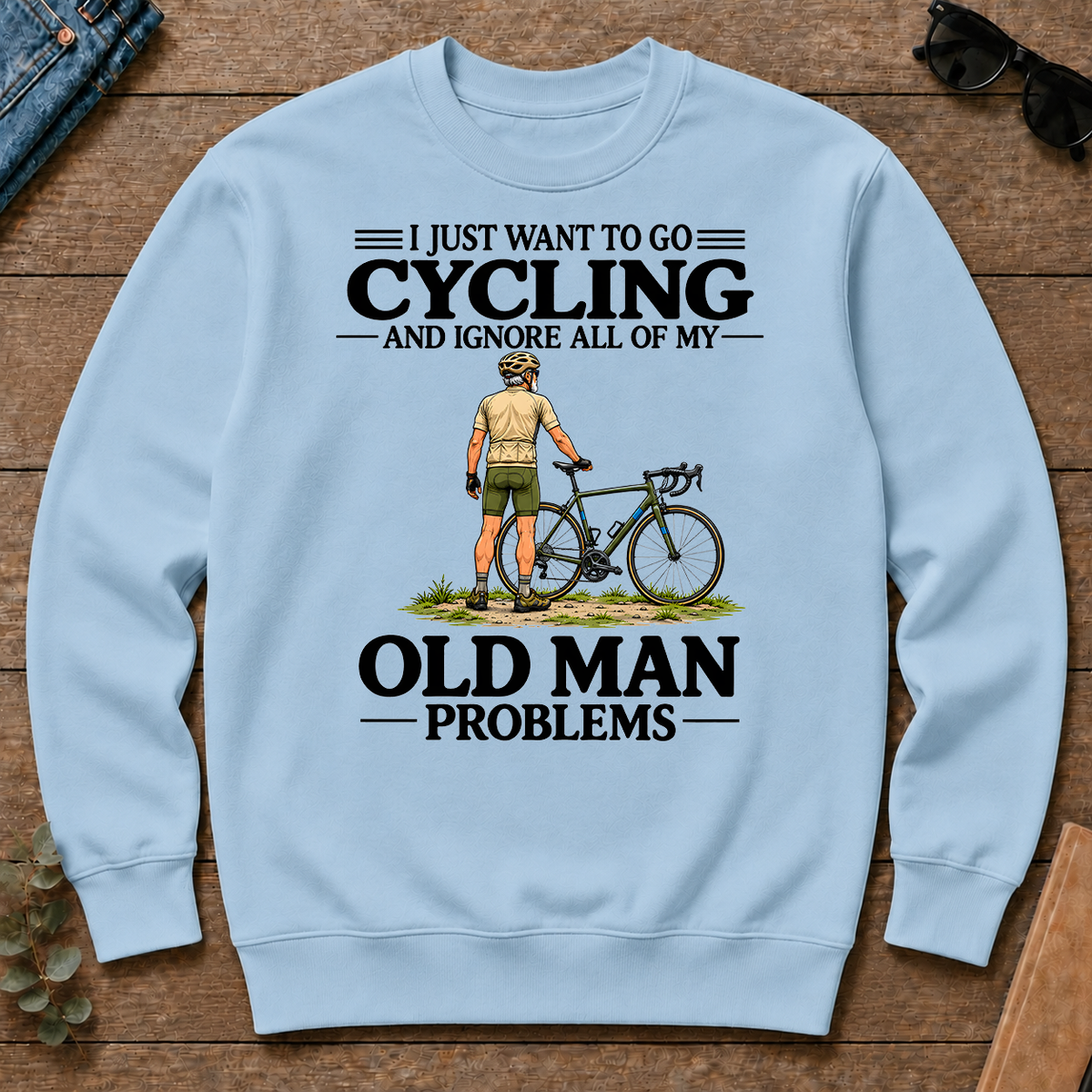 I Just Want To Go Cycling Vintage Men - light-blue - CS2D-LightBlue
