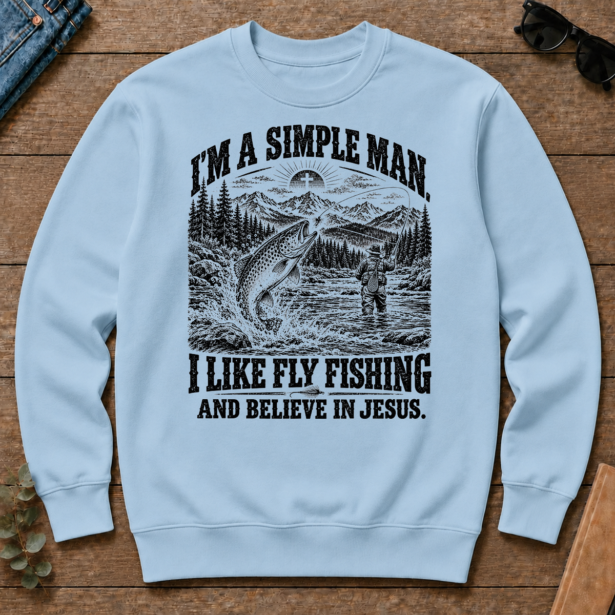 I like Fly Fishing Believe In Jesus - light-blue - CS2D-LightBlue