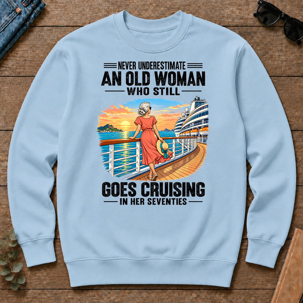 An Old Woman Still Goes Cruising In Her 70s - light-blue - CS2D-LightBlue