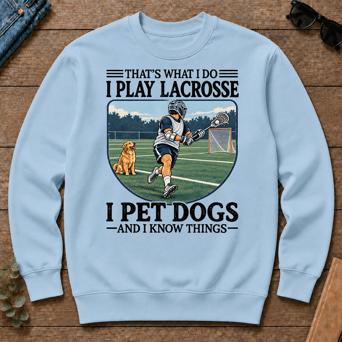 I Play Lacrosse And I Pet Dog - light-blue - CS2D-LightBlue
