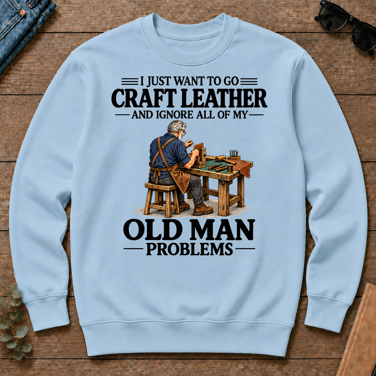 I Just Want To Craft Leather Vintage - light-blue - CS2D-LightBlue