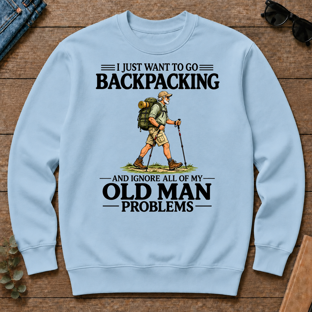 I Just Want To Go Backpacking Vintage - light-blue - CS2D-LightBlue