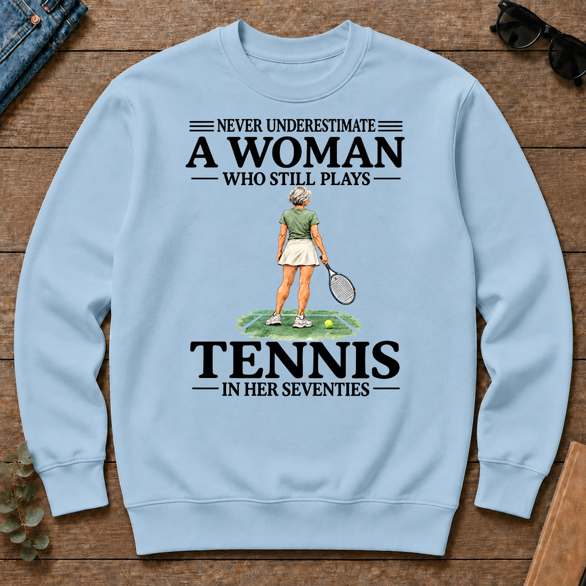 A Woman Still Plays Tennis In Her Seventies - light-blue - CS2D-LightBlue