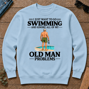 I Just Want To Go Swimming Vintage Men - light-blue - CS2D-LightBlue
