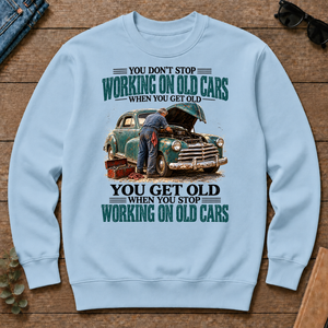 Working On Old Cars You Get Old When You Stop - light-blue - CS2D-LightBlue