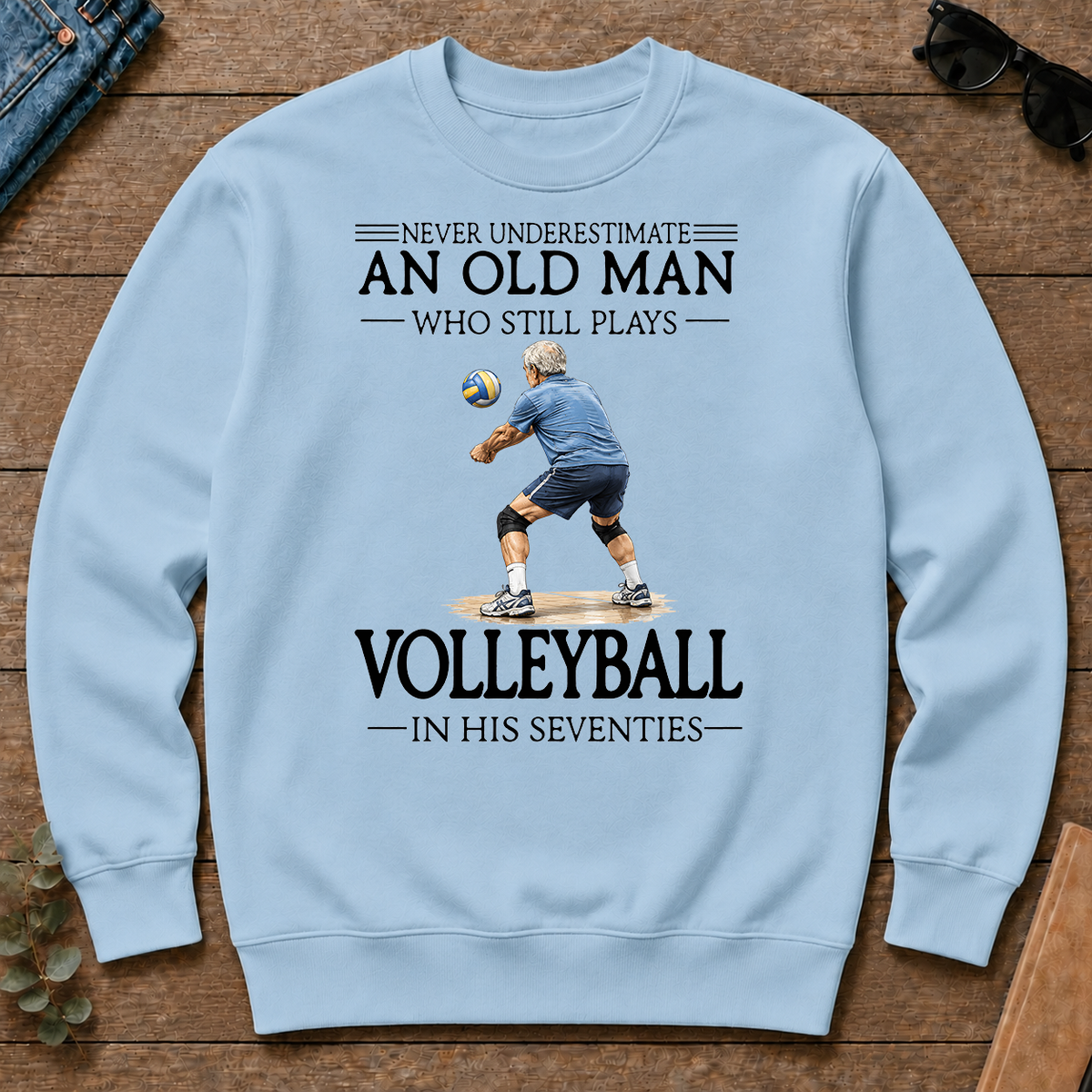 An Old Man Who Still Plays Volleyball In His Seventies - light-blue - CS2D-LightBlue