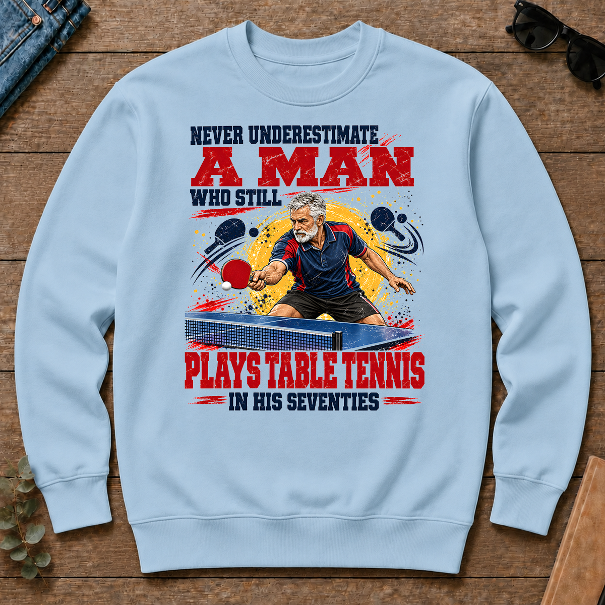 A Man Still Plays Table Tennis In His 70s - light-blue - CS2D-LightBlue