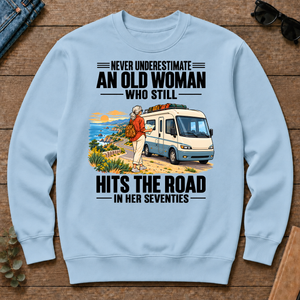 An Old Woman Still Hits The Road In Her 70s - light-blue - CS2D-LightBlue