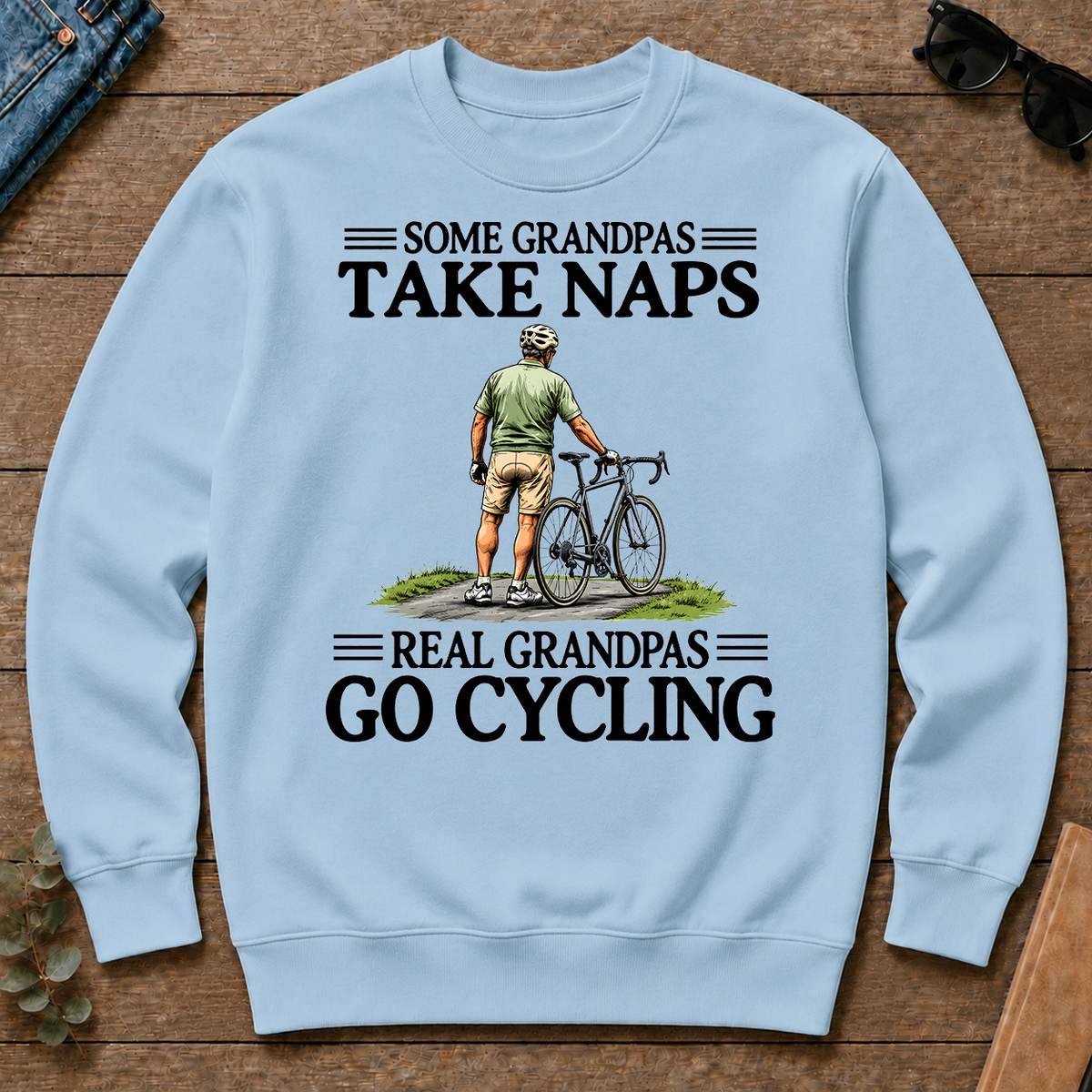 Real Grandpas Go Cycling Vintage - light-blue - CS2D-LightBlue