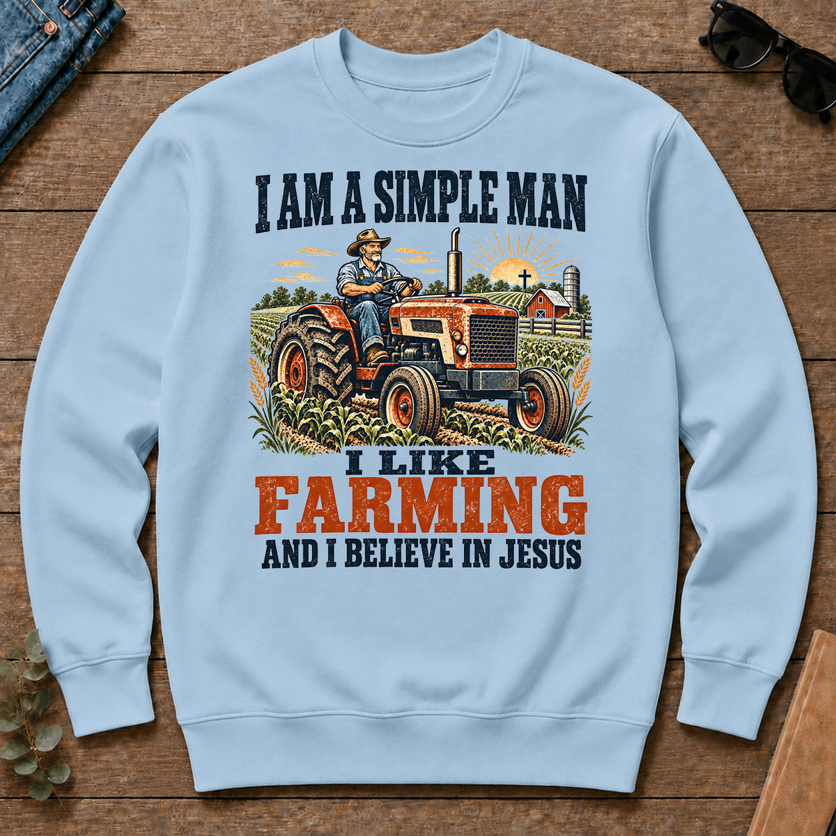 I Like Farming And Believe In Jesus - light-blue - CS2D-LightBlue