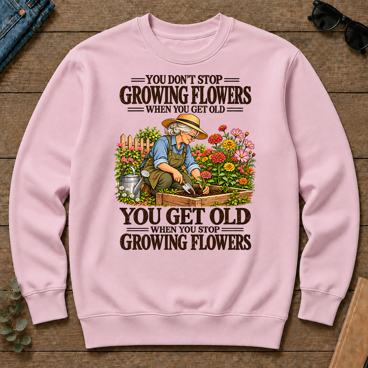 You Get Old When You Stop Growing Flowers - light-pink - CS2D-LightPink