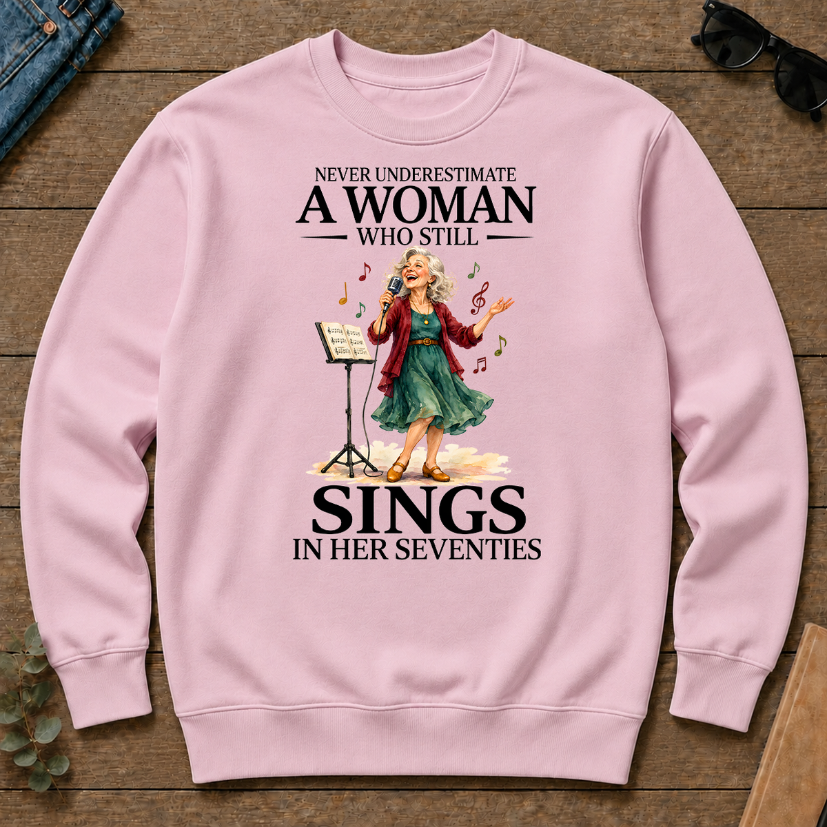 Funny A Woman Still Sings In Her Seventies - light-pink - CS2D-LightPink