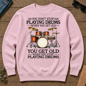 Don't Stop Playing Playing Drums Vintage Art - light-pink - CS2D-LightPink