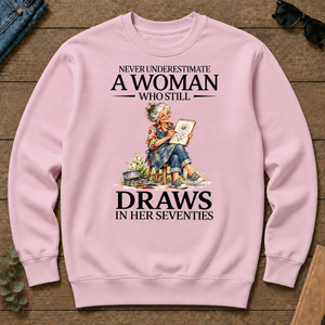 Funny A Woman Still Draws In Her Seventies - light-pink - CS2D-LightPink