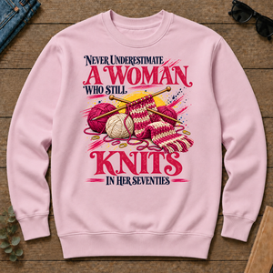A Woman Still Knits In Her Seventies - light-pink - CS2D-LightPink