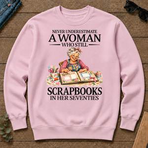 Funny A Woman Still Scrapbooks In Her Seventies - light-pink - CS2D-LightPink
