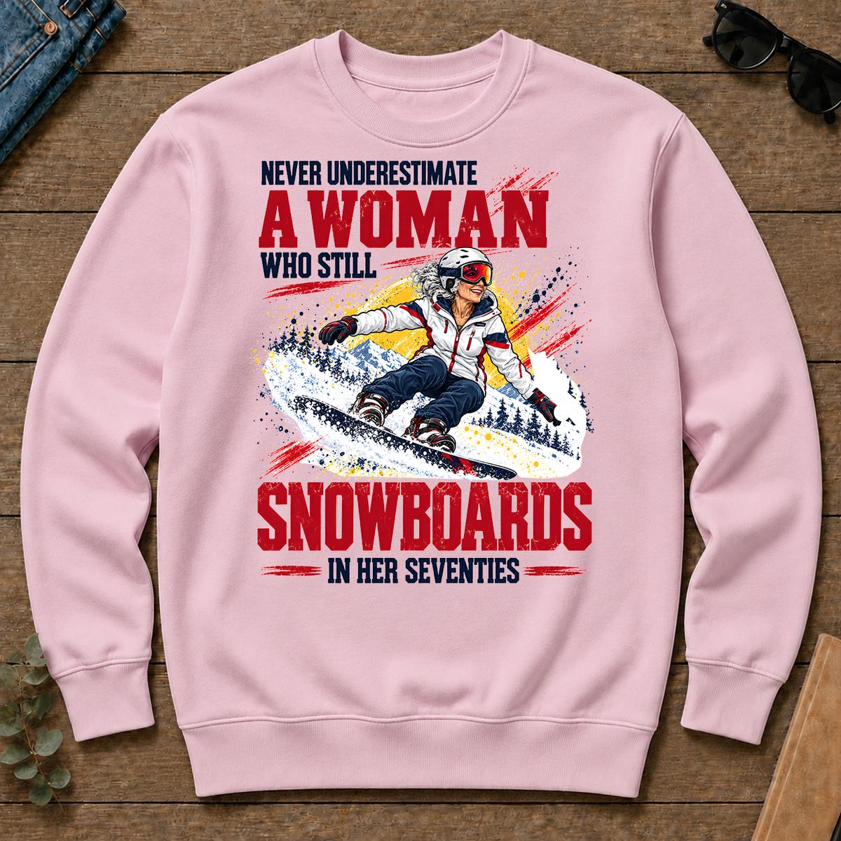 A Woman Still Snowboards In Her 70s - light-pink - CS2D-LightPink