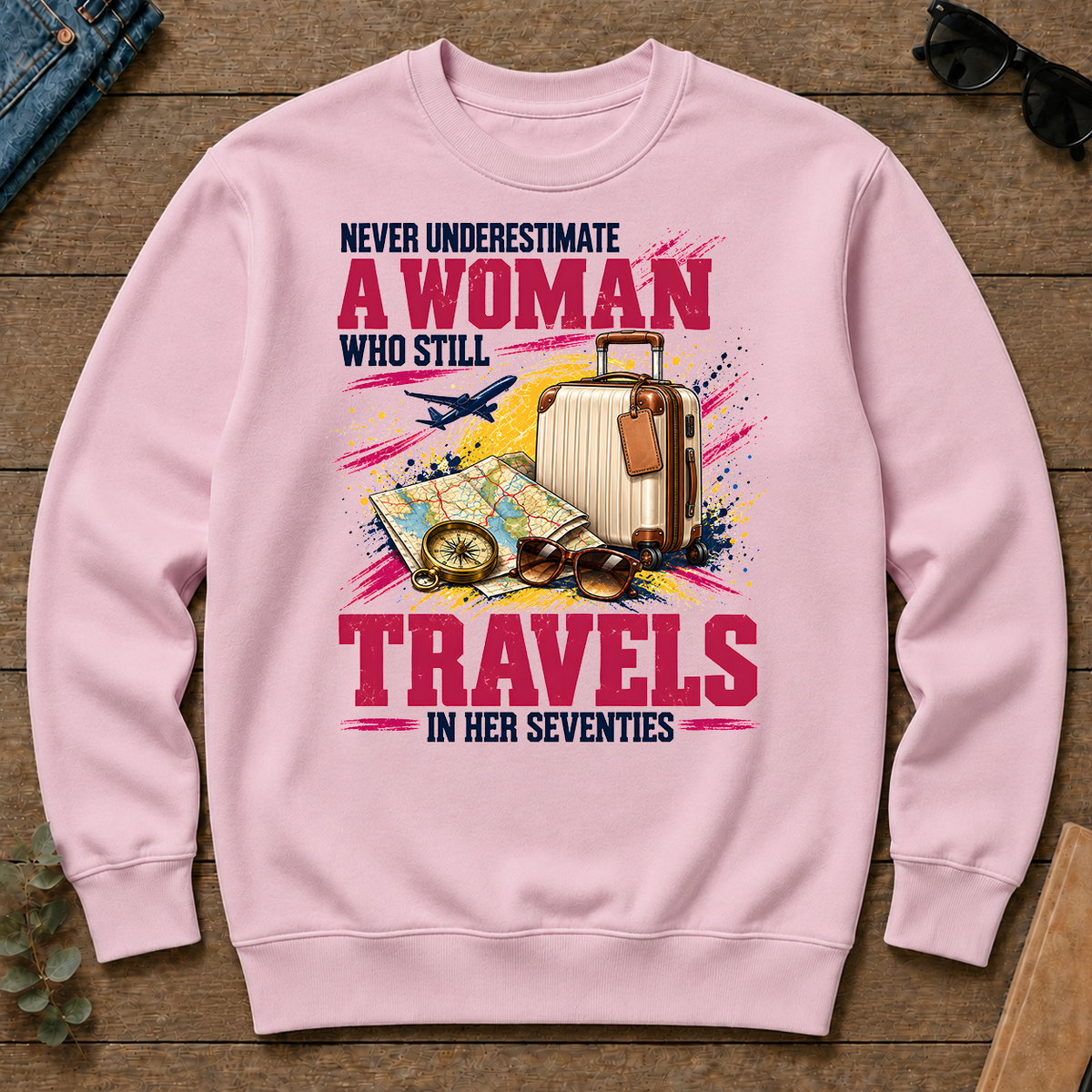 A Woman Still Travels In Her Seventies - light-pink - CS2D-LightPink