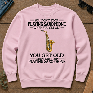 Don't Stop Playing Saxophone Vintage Art - light-pink - CS2D-LightPink