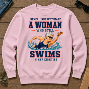 Never Underestimate A Woman Still Swims In Her 80s - light-pink - CS2D-LightPink