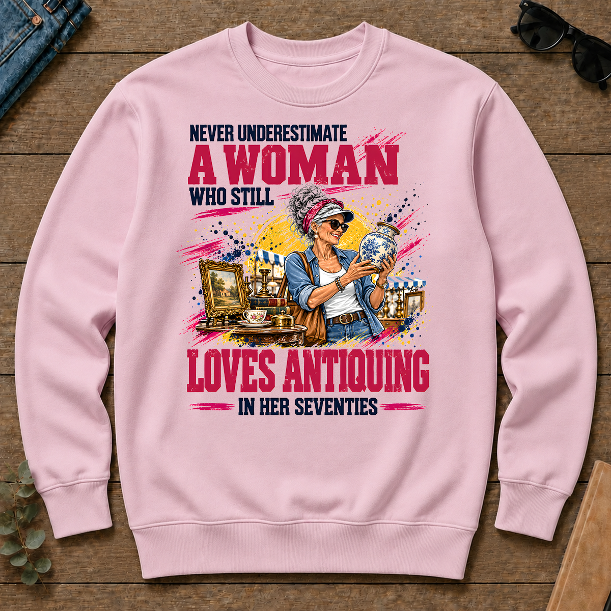 A Woman Still Loves Antiquing In Her 70s - light-pink - CS2D-LightPink