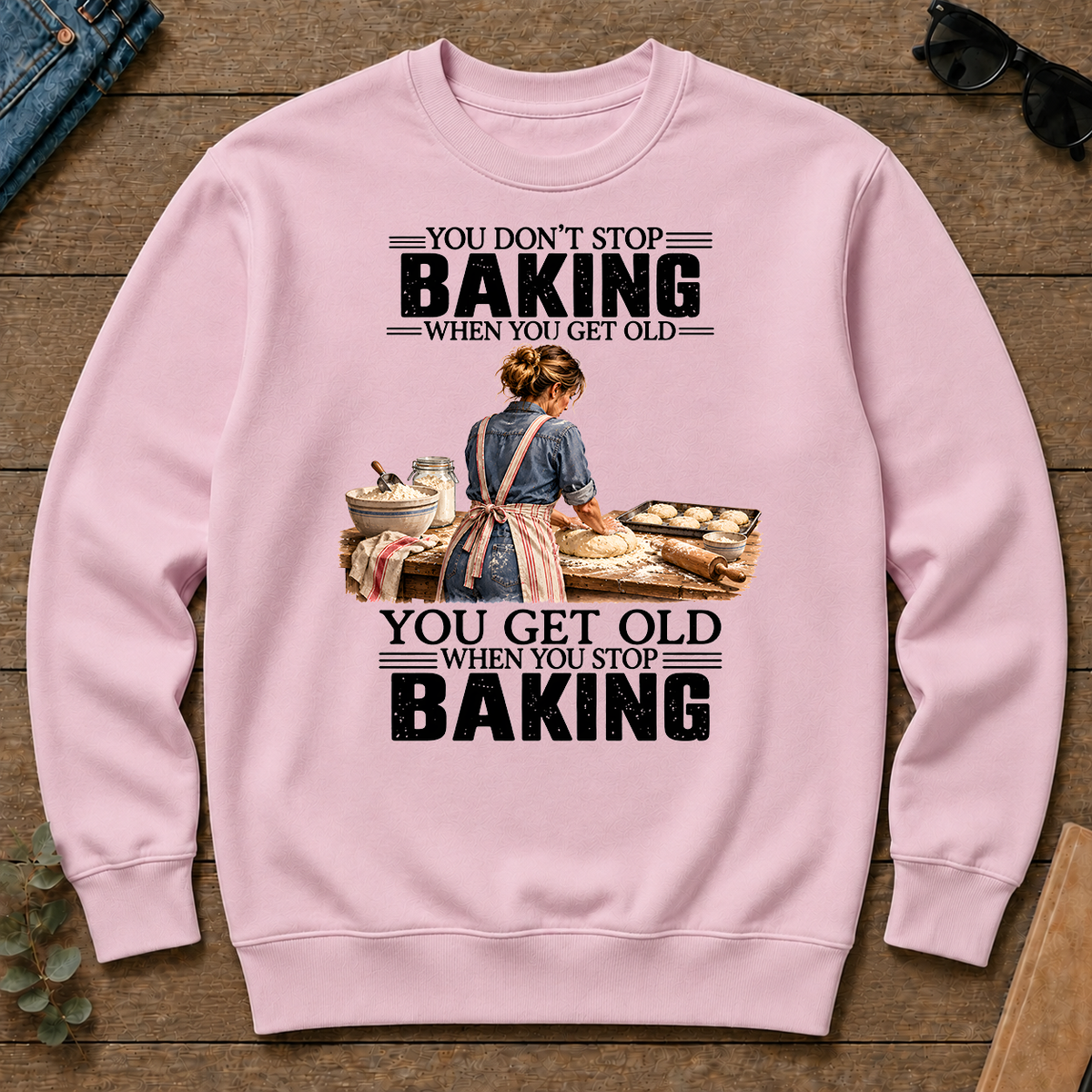 Vinatge You Get Old When You Stop Baking - light-pink - CS2D-LightPink
