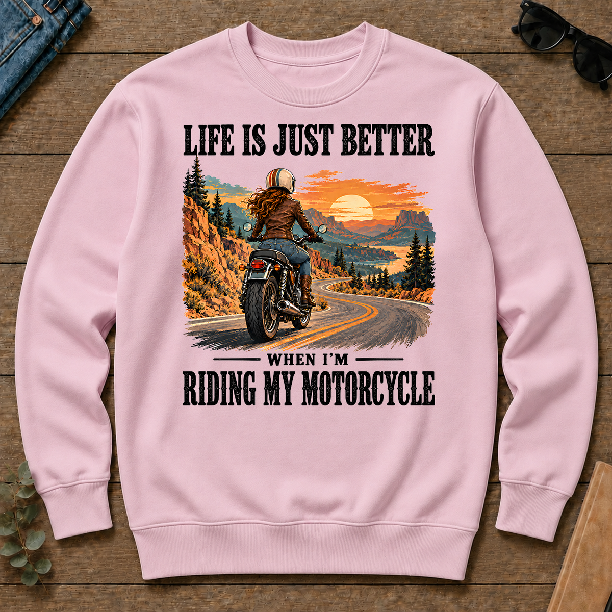 Life Is Just Better When I'm Riding My Motorcycle - light-pink - CS2D-LightPink