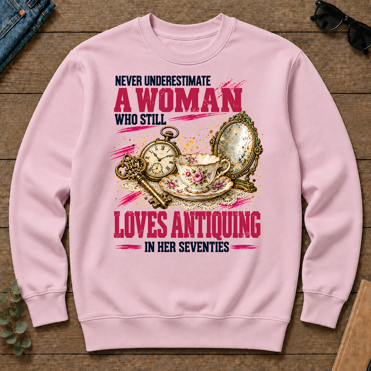 A Woman Still Loves Antiquing In Her Seventies - light-pink - CS2D-LightPink