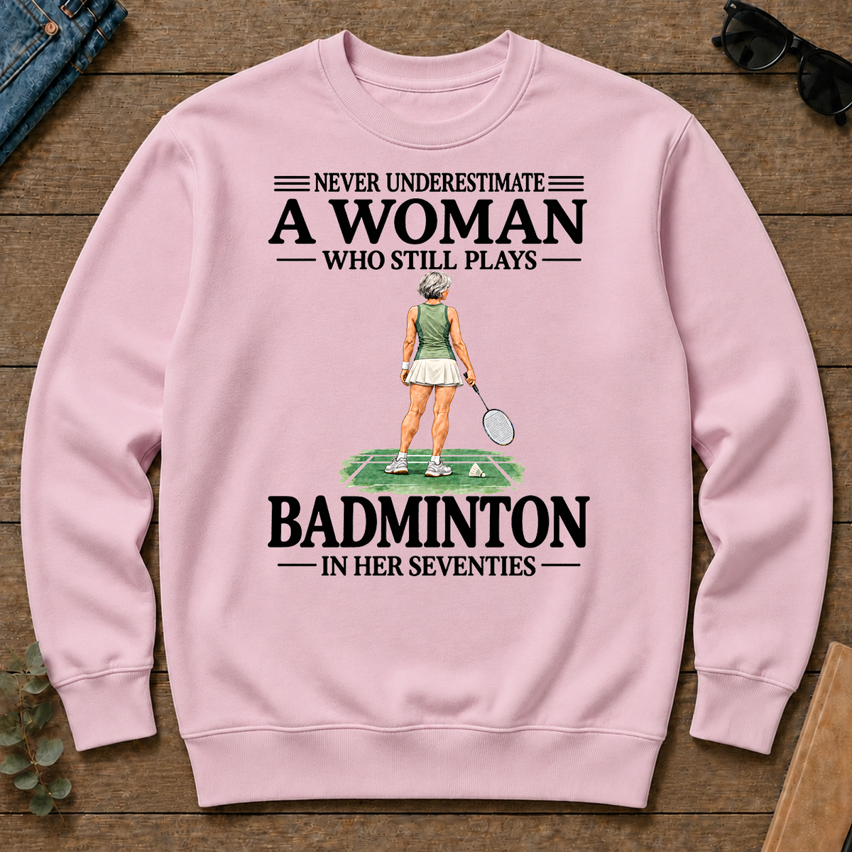 A Woman Still Plays Badminton In Her Seventies - light-pink - CS2D-LightPink