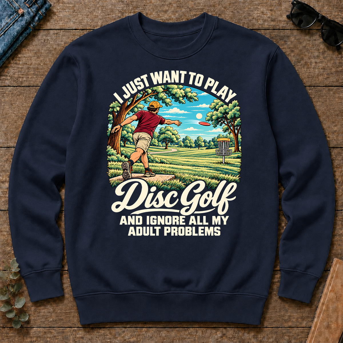 I Just Want To Play Disc Golf & Ignore All Adult Problems - navy - CS2D-Navy