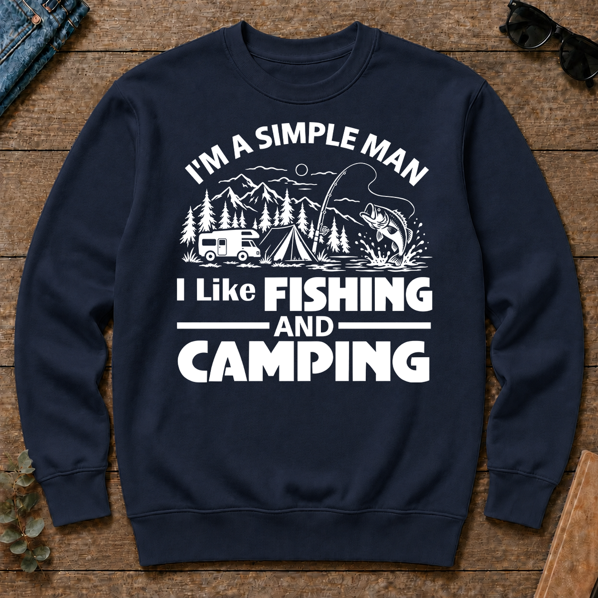 I Like Fishing And Camping - navy - CS2D-Navy