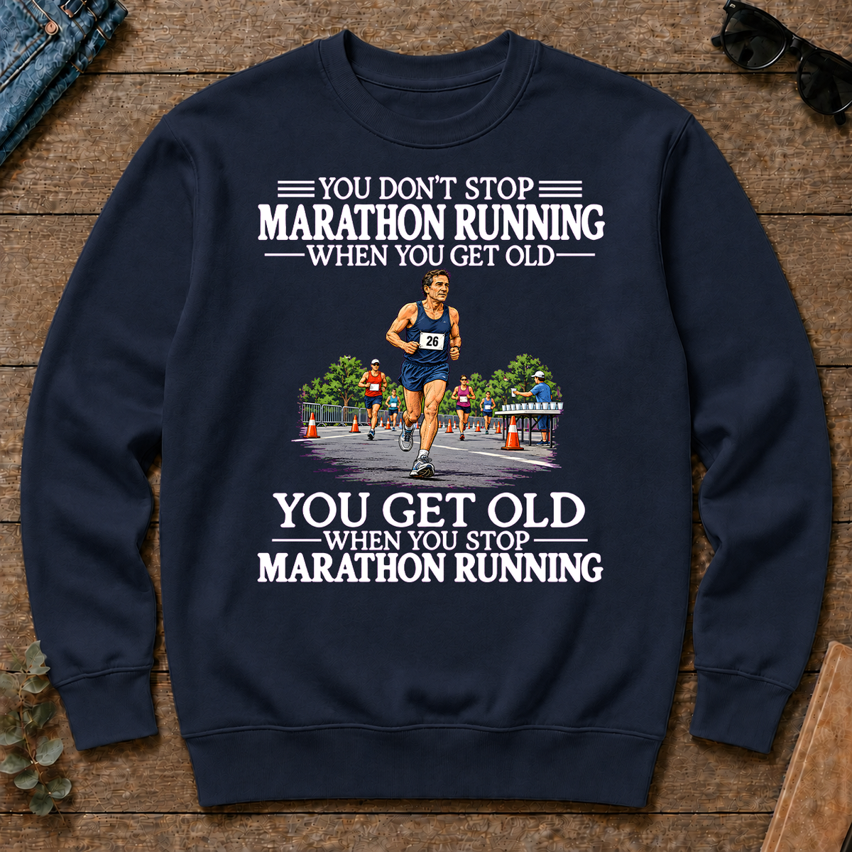 Old Man Don't Stop Marathon Running - navy - CS2D-Navy