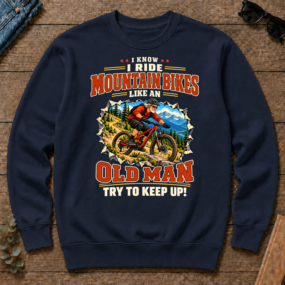 I Know I Ride Mountain Bikes Like An Old Man - navy - CS2D-Navy