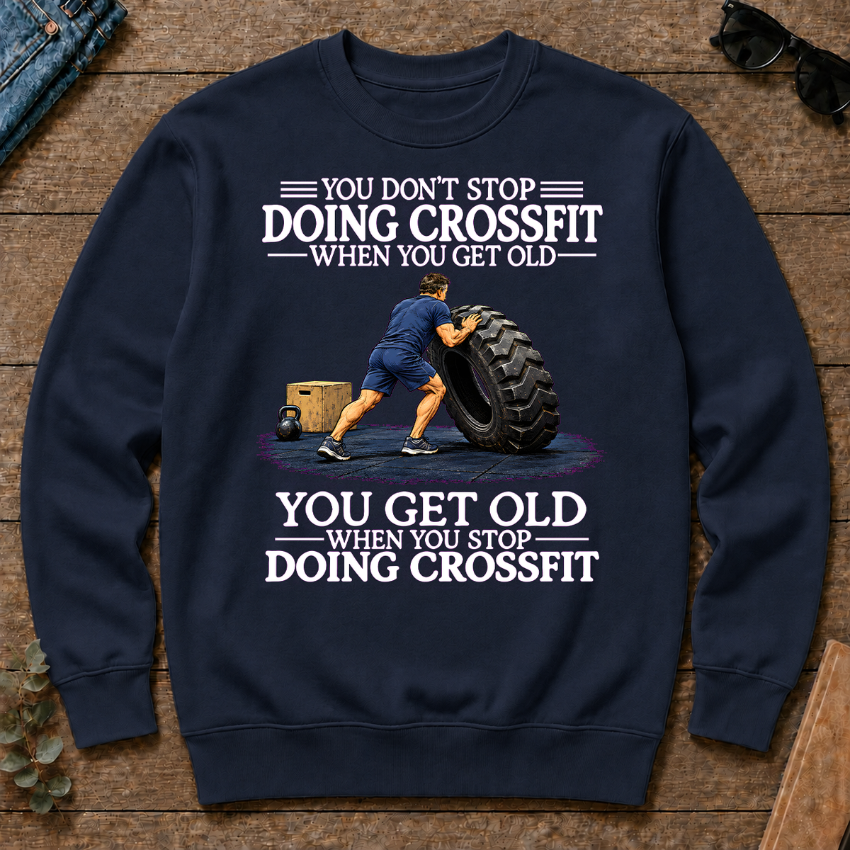 Old Man Don't Stop CrossFit - navy - CS2D-Navy