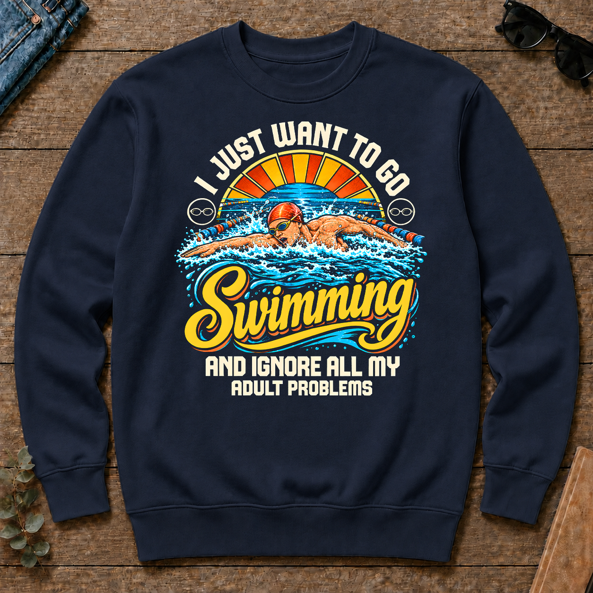 I Just Want To Go Swimming & Ignore All Adult Problems - navy - CS2D-Navy