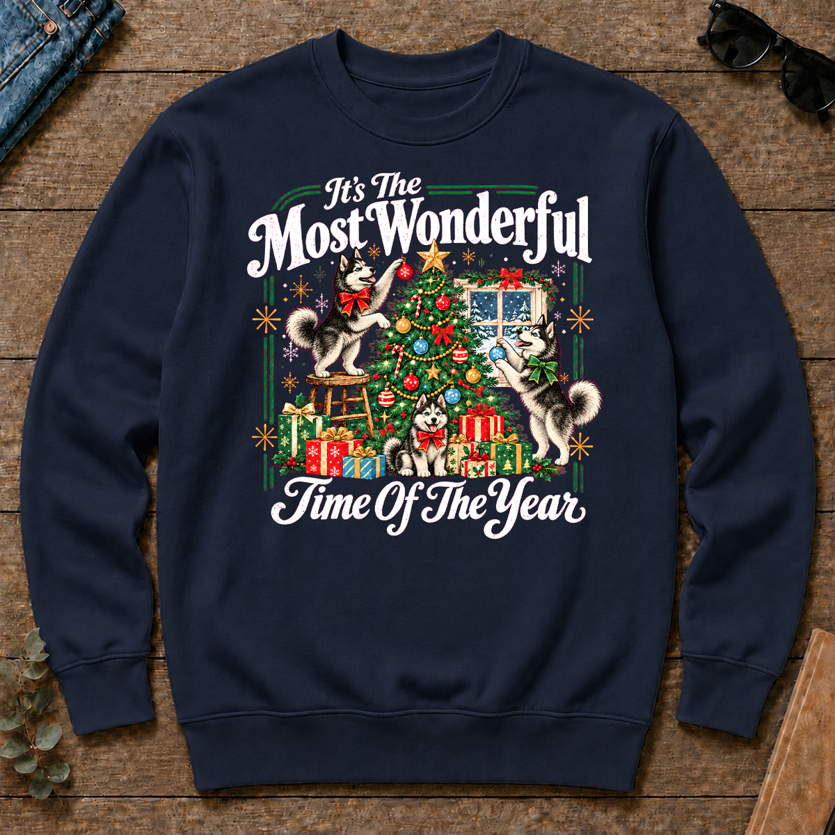Wonderful Christmas Huskie - navy - CS2D-Navy