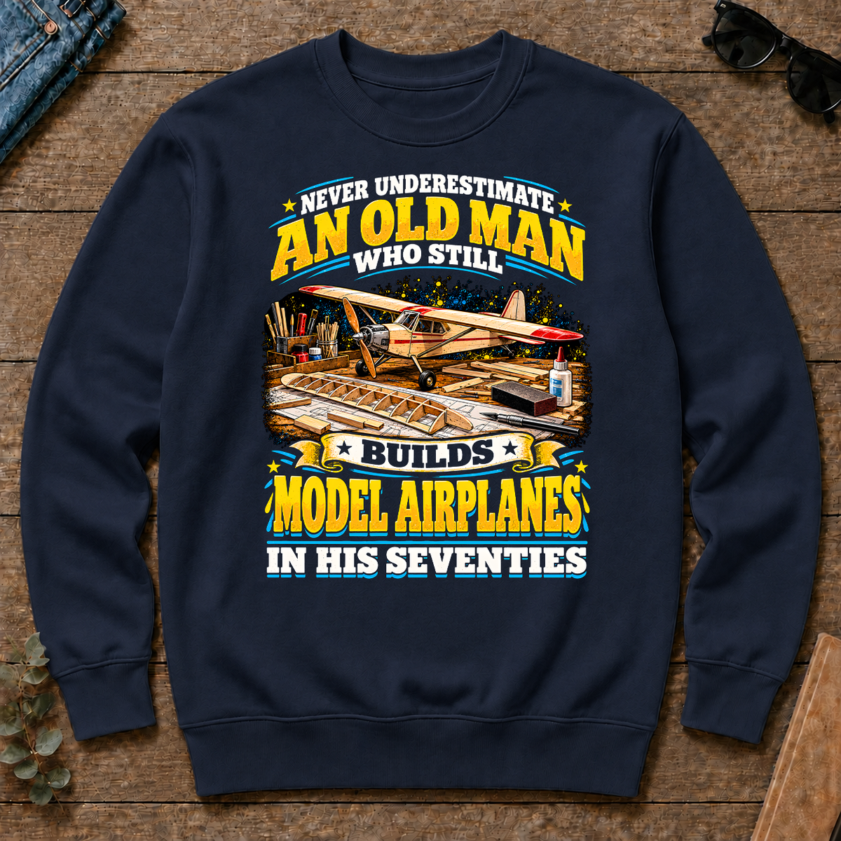 Yellow An Old Man Still Builds Model Airplanes In His Seventies - navy - CS2D-Navy