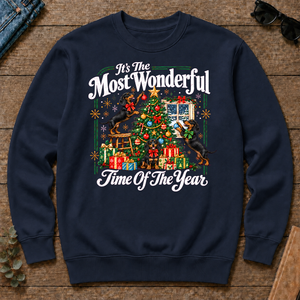 Wonderful Christmas Dachshund - navy - CS2D-Navy
