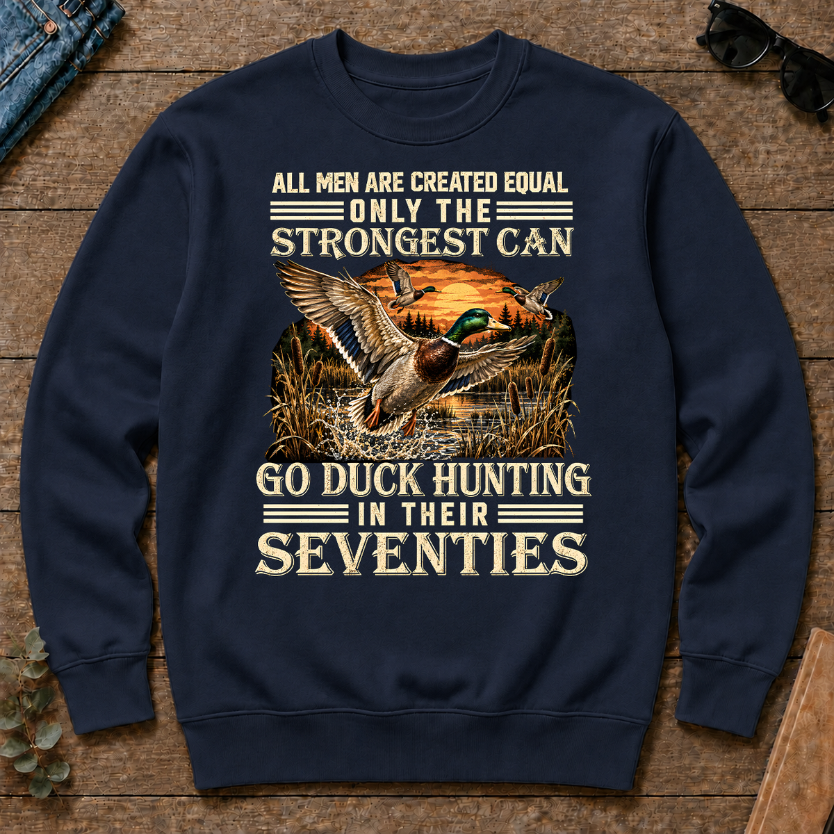 Vintage Duck Hunting Strongest Man In Seventies_ - navy - CS2D-Navy