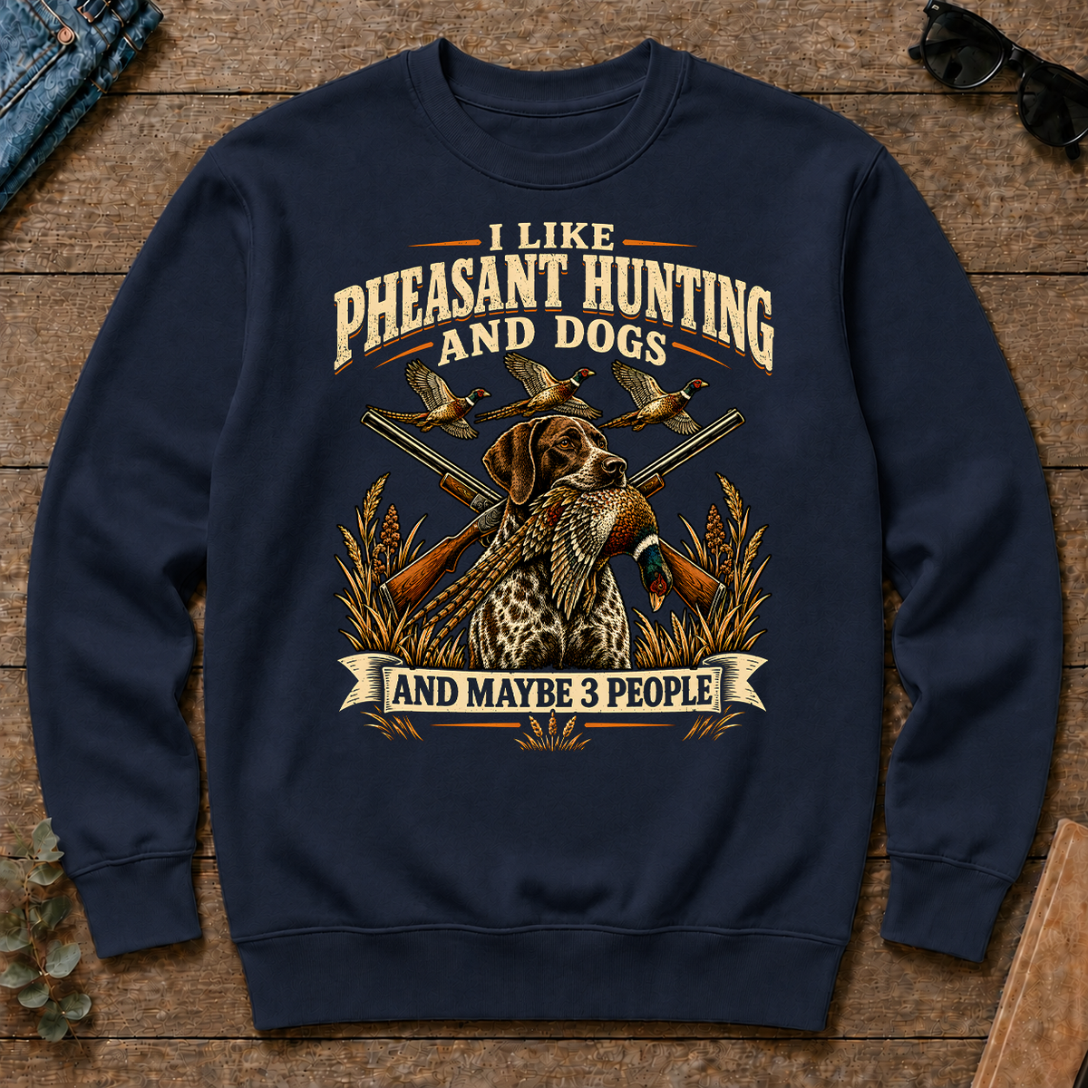 I Like Pheasant Hunting And Dogs And Maybe 3 People - navy - CS2D-Navy