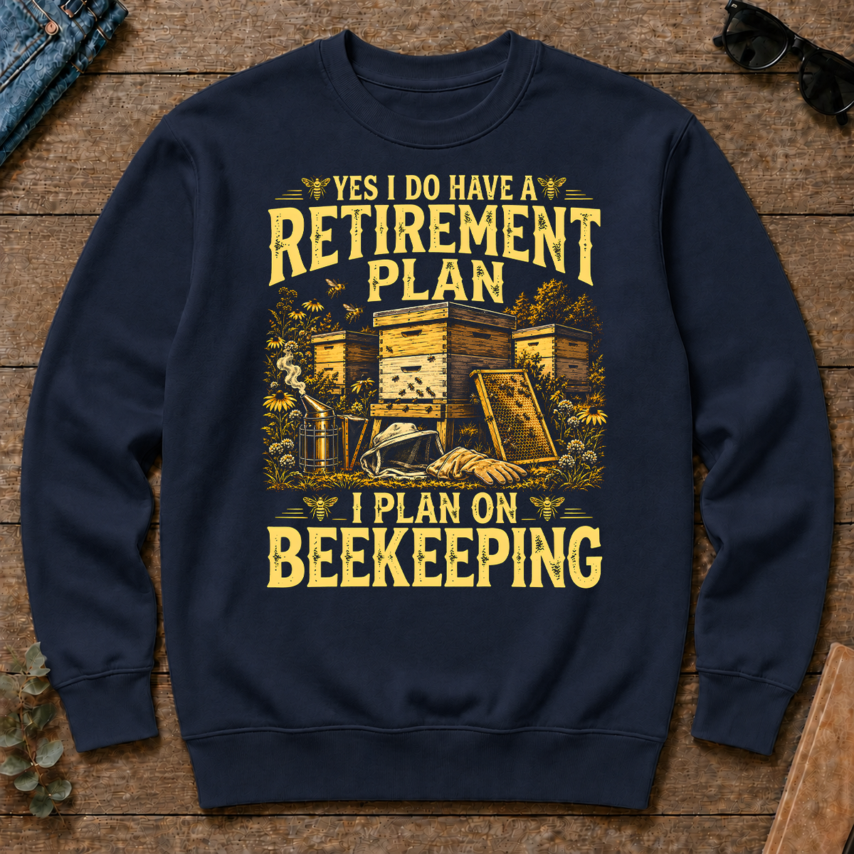 I Do Have A Retirement Plan I Plan On Beekeeping - navy - CS2D-Navy