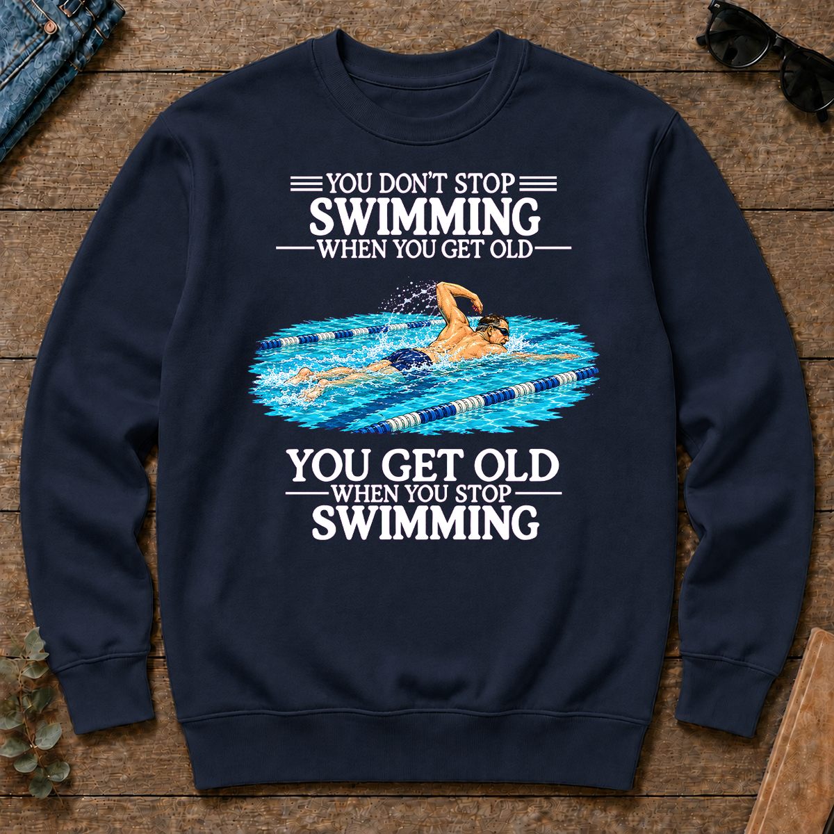 Old Man Don't Stop Swimming - navy - CS2D-Navy