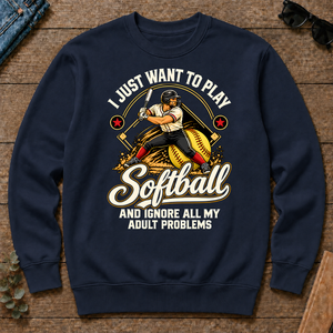 I Just Want To Play Softball & Ignore All Adult Problems - navy - CS2D-Navy