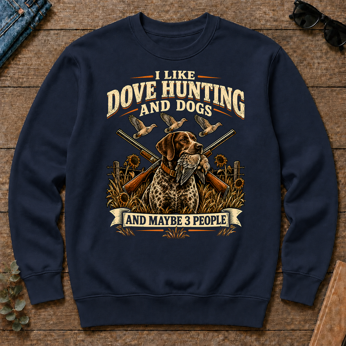 I Like Dove Hunting And Dogs And Maybe 3 People - navy - CS2D-Navy