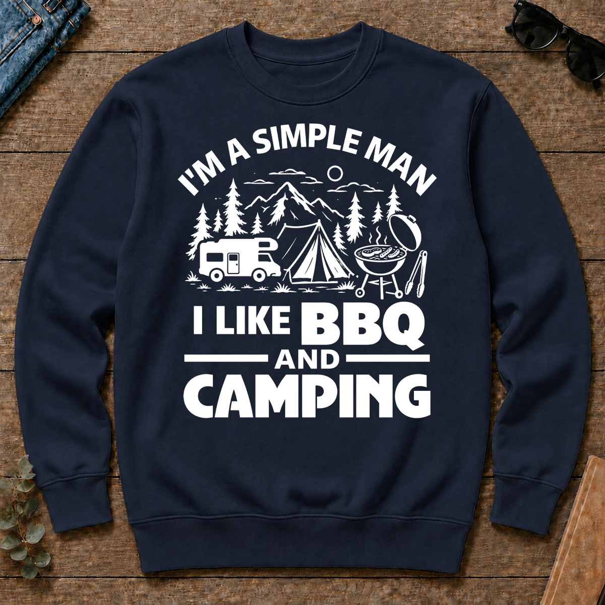 I Like BBQ And Camping - navy - CS2D-Navy
