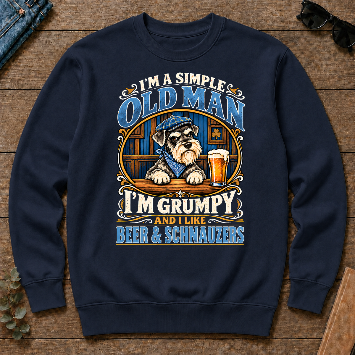 Funny I Like Beer & Schnauzers - navy - CS2D-Navy
