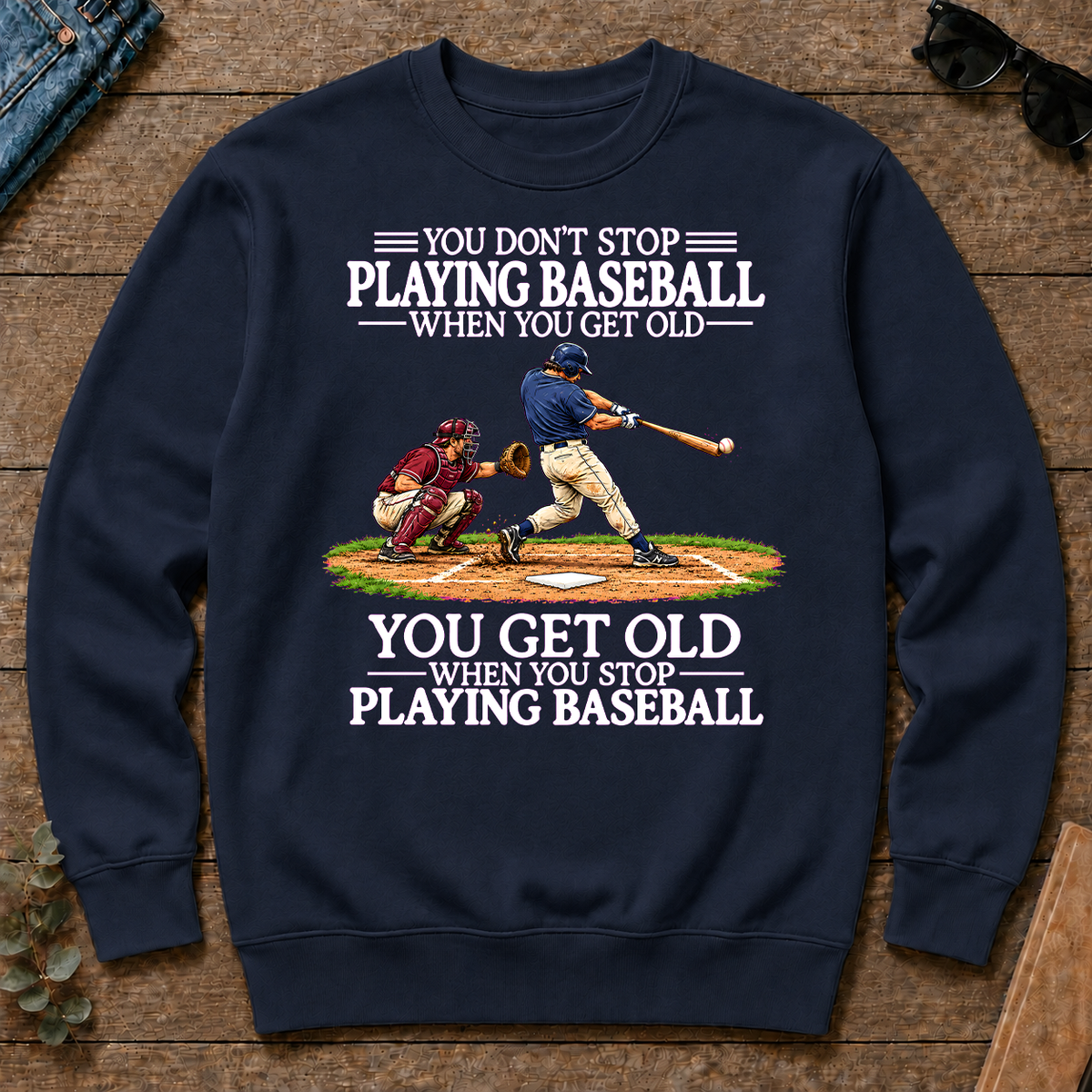 Old Man Don't Stop Baseball - navy - CS2D-Navy