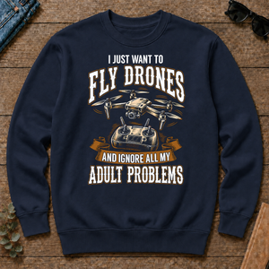 Vintage Black I Just Want To Fly Drones - navy - CS2D-Navy